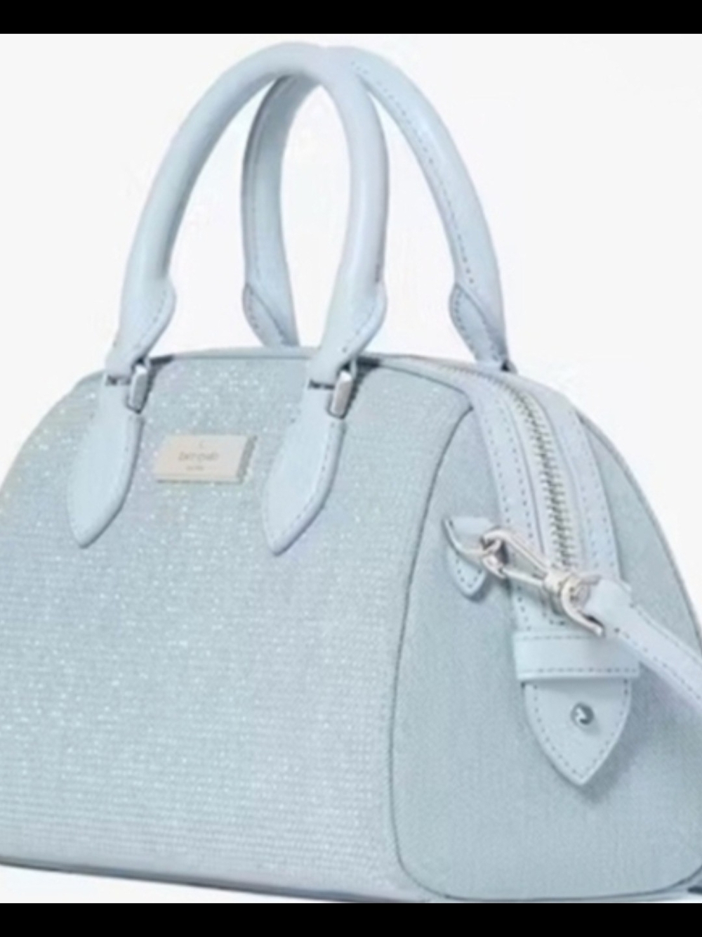 Kate Spade Madlison Crystal-Embellished Denim Satchel w Detachable Strap NWT - Picture 4 of 9
